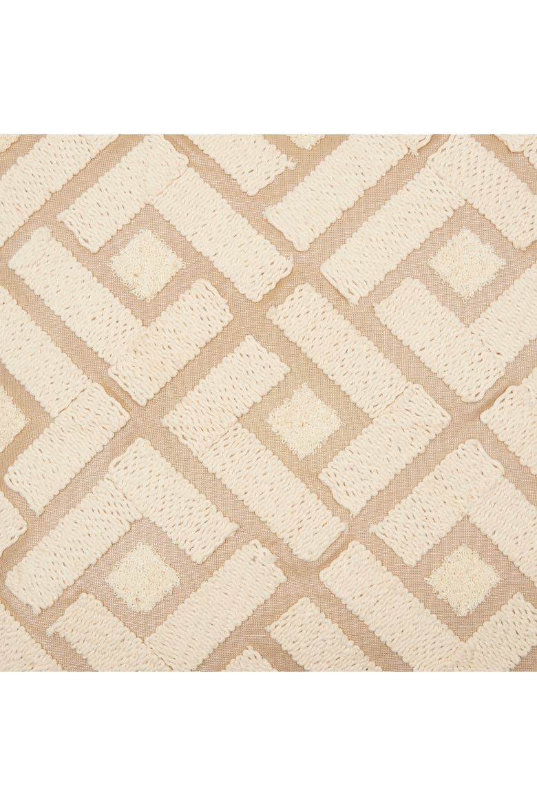 Junia Geometric Diamond Natural Tan Cotton Decor Throw Pillow, Alternate, color, Brown