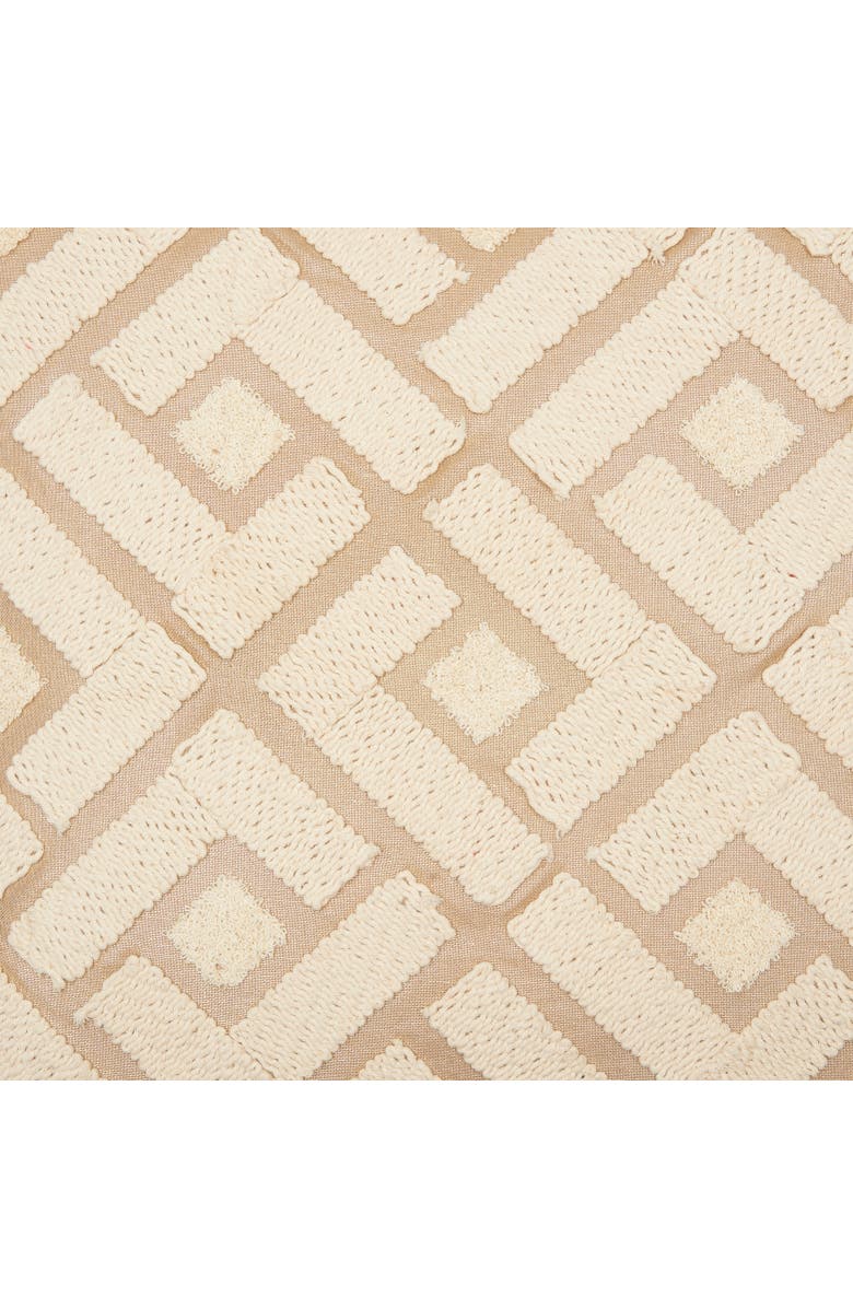 ELISABETH YORK Junia Geometric Diamond Natural Tan Cotton Decor Throw Pillow, Alternate, color, Brown