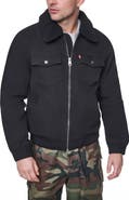 Levi's Cotton Aviator Bomber Jacket with Faux Shearling Collar