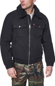 Levi's Cotton Aviator Bomber Jacket with Faux Shearling Collar