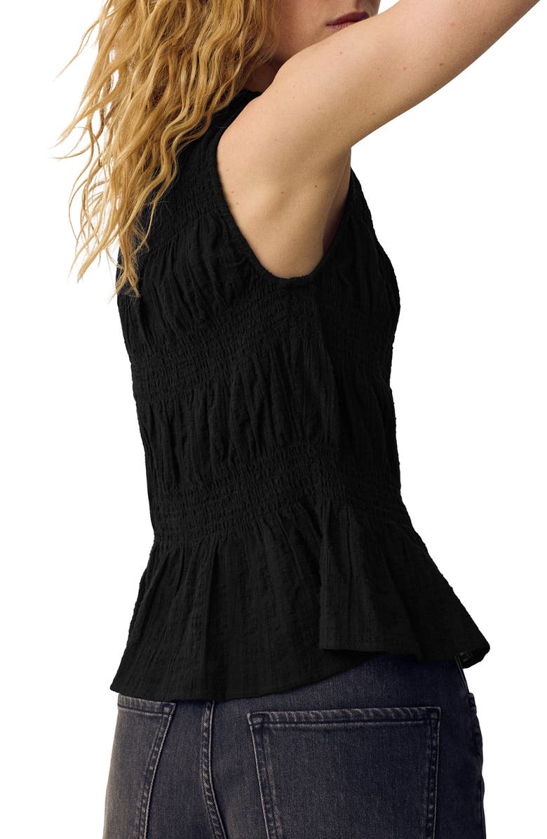 PER UNA BY M&S Shirred Button Top, Alternate, color, Black