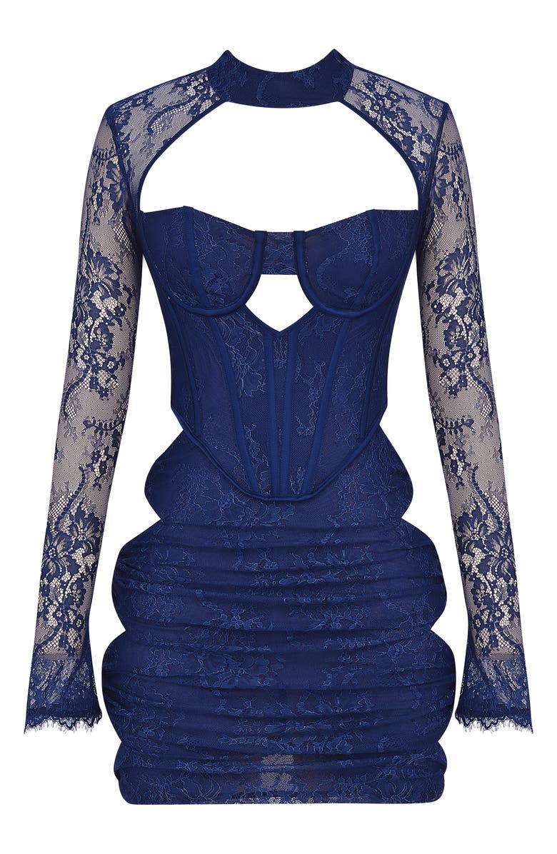 Mistress Rocks Without You Cutout Lace Long Sleeve Minidress, Alternate, color, 