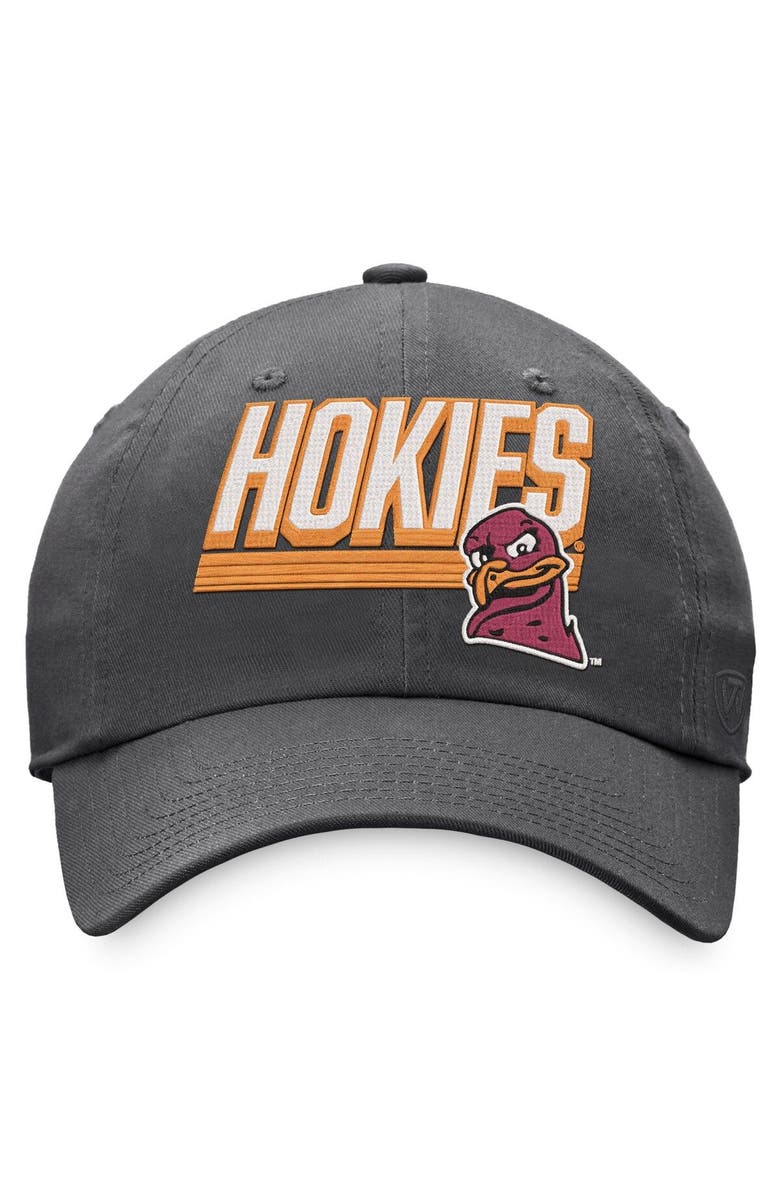 TOP OF THE WORLD Men's Top of the World Charcoal Virginia Tech Hokies Slice Adjustable Hat, Alternate, color, Charcoal