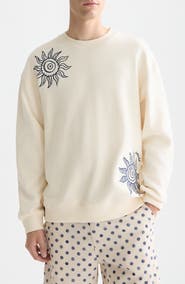 Scotch & Soda Oversize Embroidered Cotton Crewneck Sweatshirt