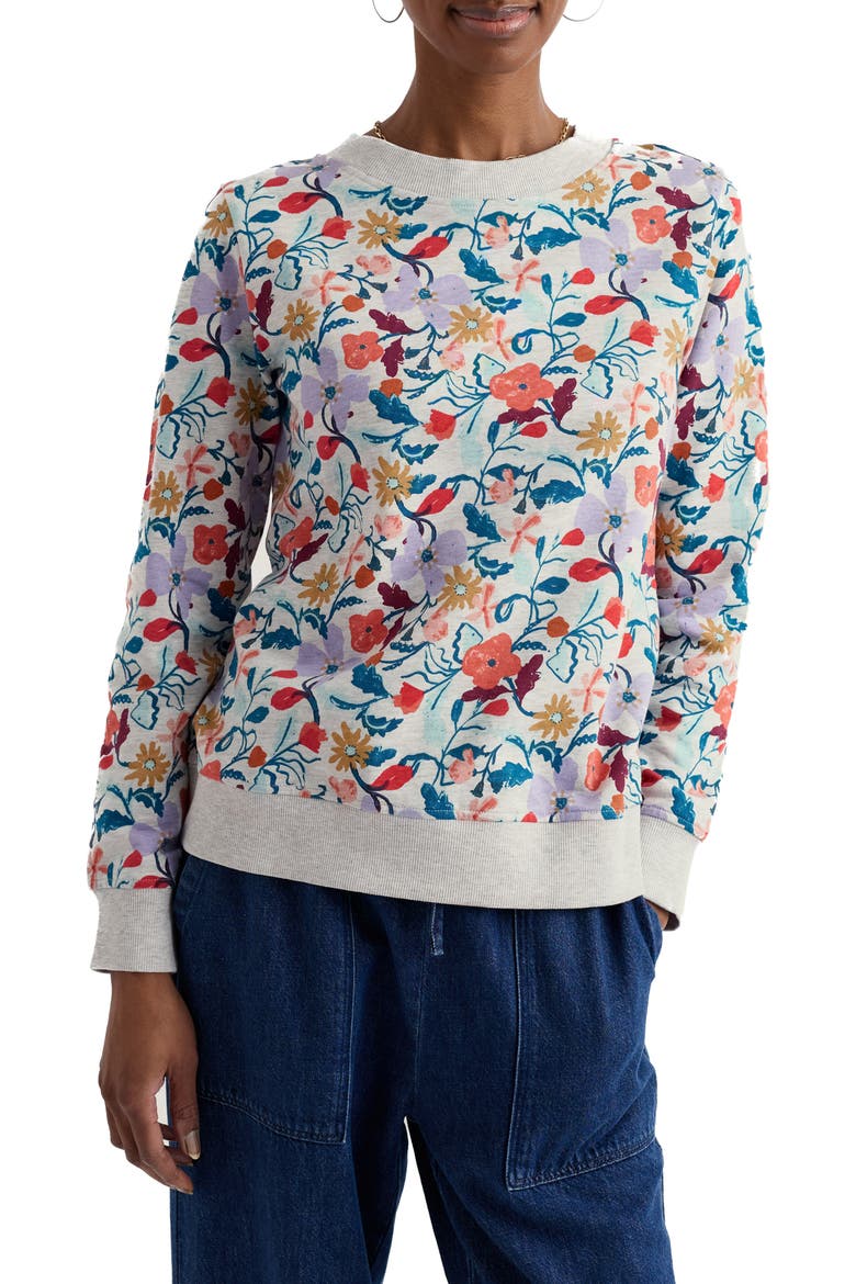 Bright Wave Organic Cotton Sweatshirt, Main, color, WINDING MEADOW MIX