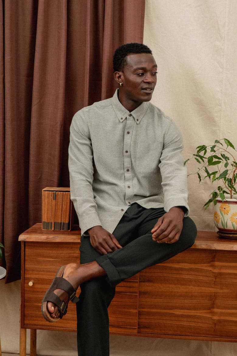 Sutton Slim Shirt, Alternate, color, Olive Twill