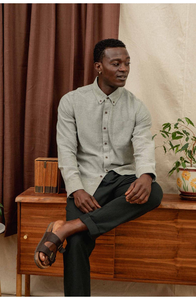 Bridge & Burn Sutton Slim Shirt, Alternate, color, Olive Twill