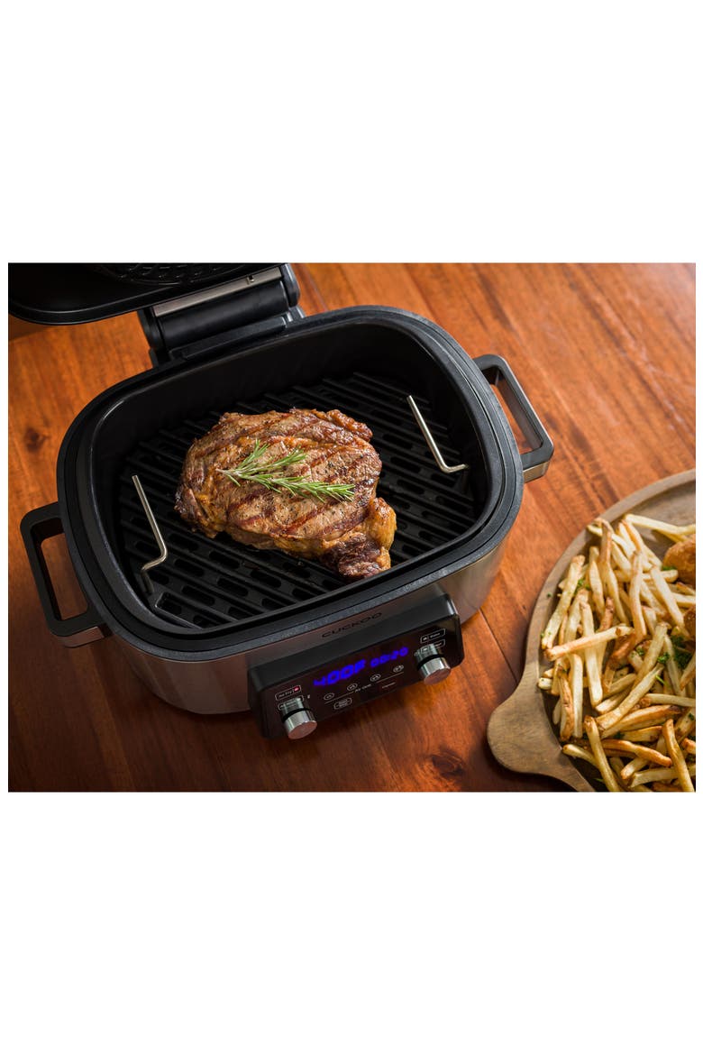 CAFG-A0601S 6-Quart Countertop Air Grill & Air Fryer, Alternate, color, SILVER