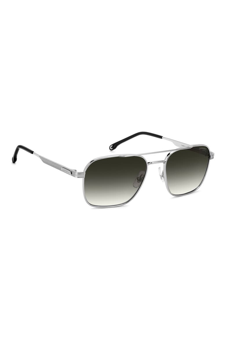 57mm Gradient Oversize Aviator Sunglasses, Alternate, color, RUTHENIUM BLACK/ GREEN SHADED