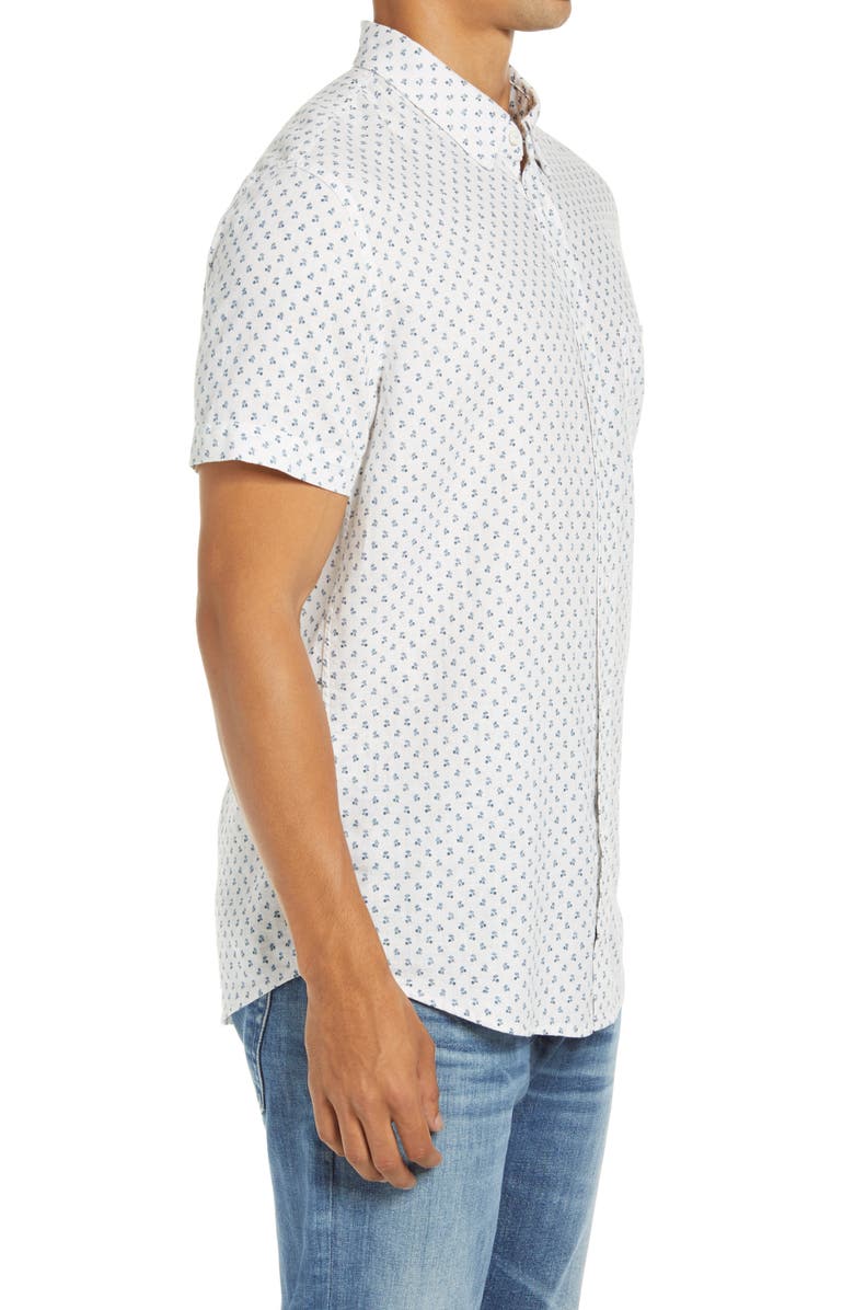 Rails Carson Slim Fit Floral Short Sleeve Linen Blend Button-Up Shirt, Alternate, color,