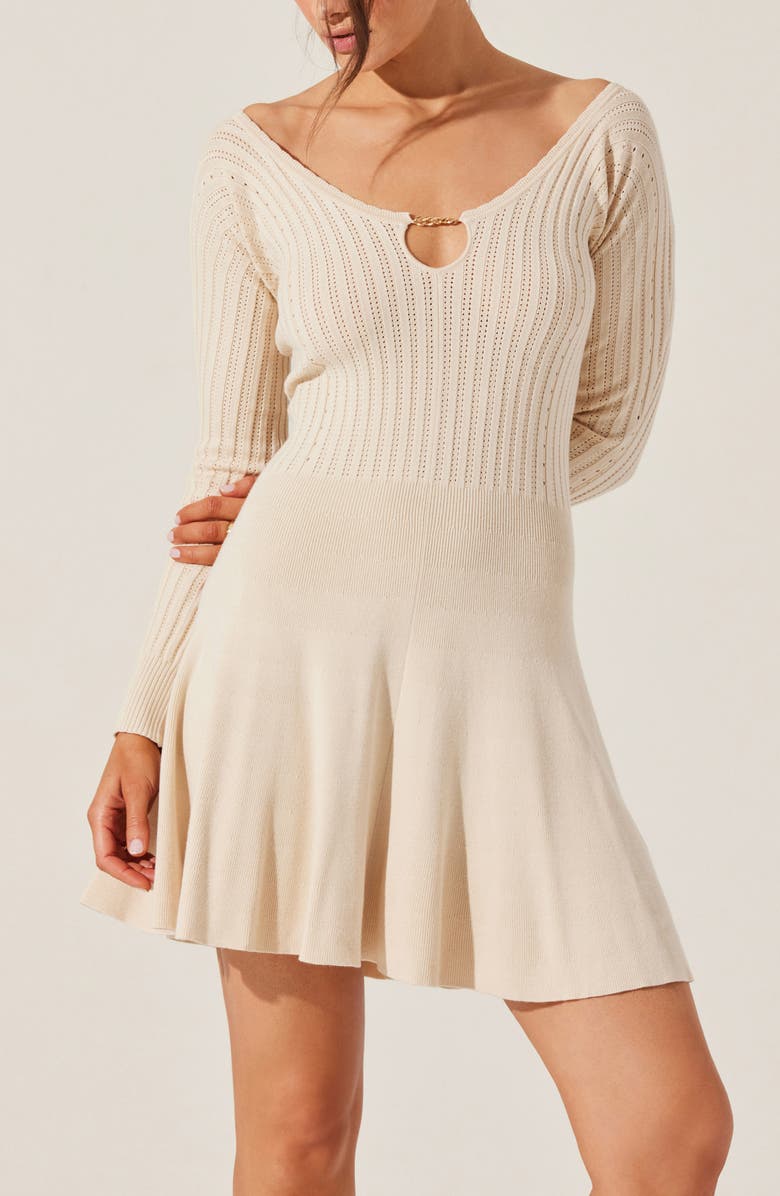 ASTR the Label Cybele Long Sleeve Sweater Dress, Alternate, color, Natural