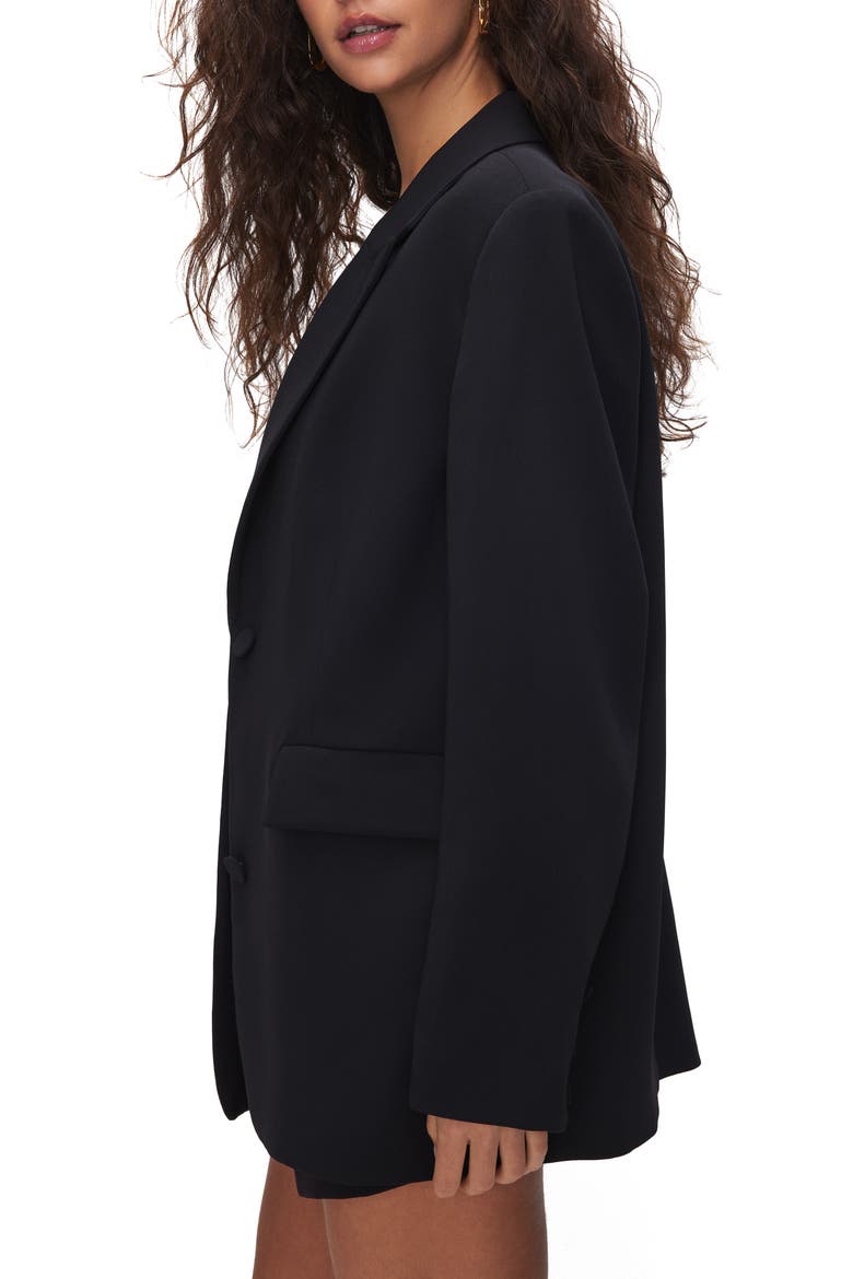 Luxe Suiting Boyfriend Blazer, Alternate, color, BLACK001