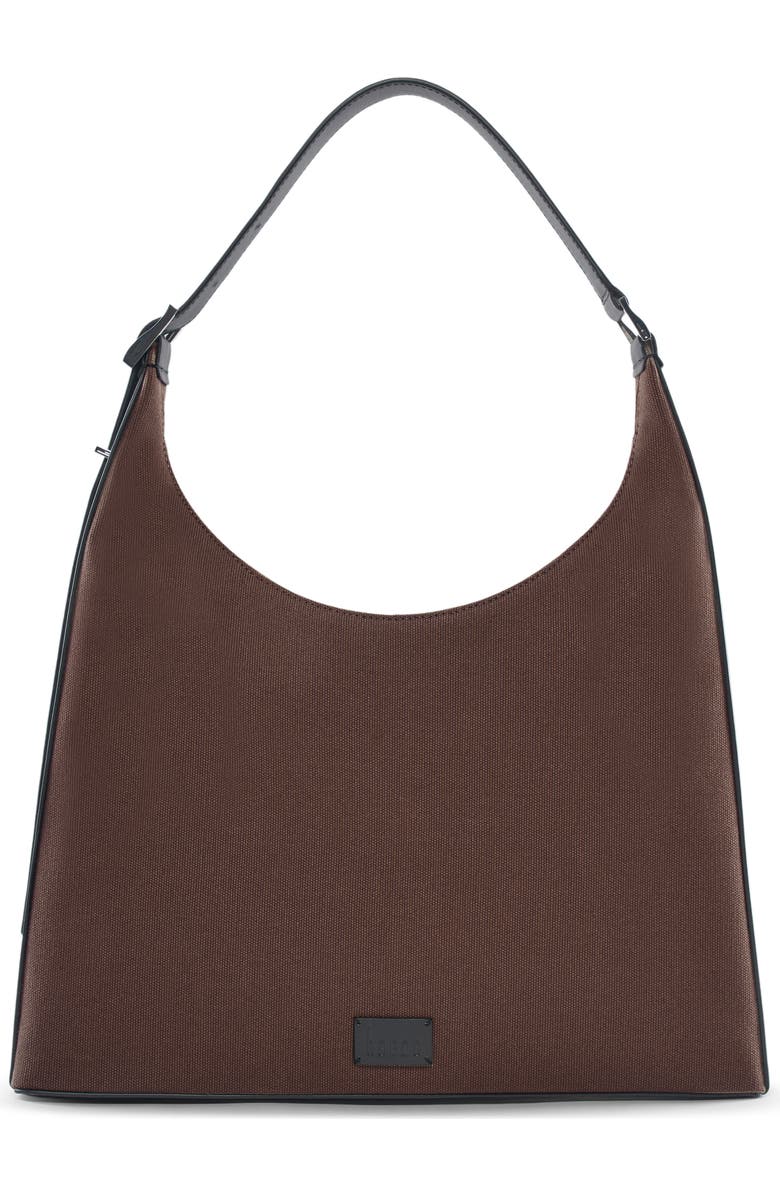behno Danny Flatiron Canvas Shoulder Bag, Main, color, Cacao/ Black