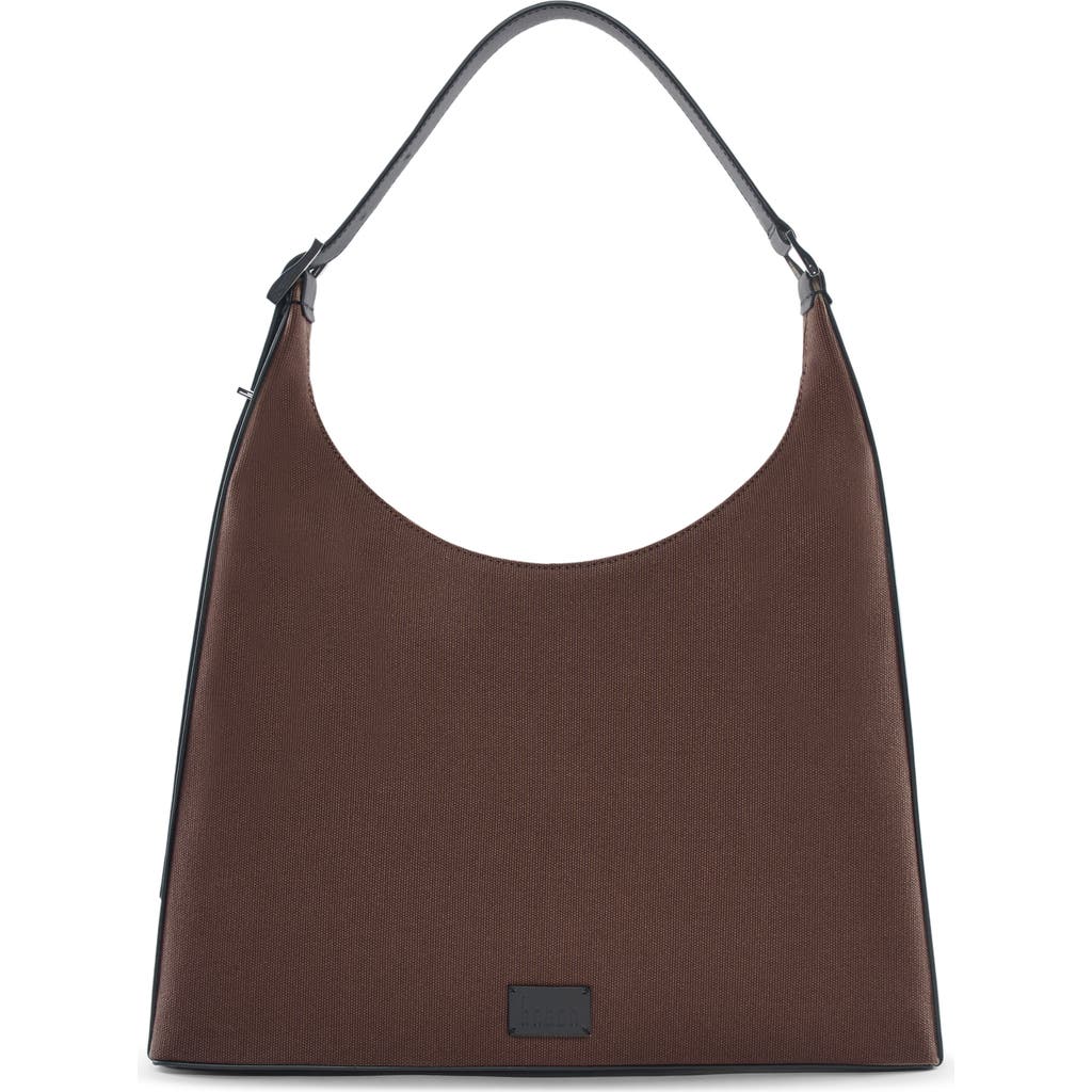 behno Danny Flatiron Canvas Shoulder Bag in Cacao/black at Nordstrom