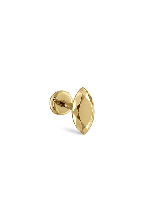 Maria Tash Faceted Marquise Single Threaded Stud Earring In Yellow Gold