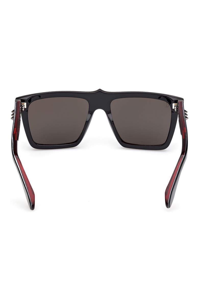 56mm Square Sunglasses, Alternate, color, BLACK / GUNMETAL / ZEISS SMOKE