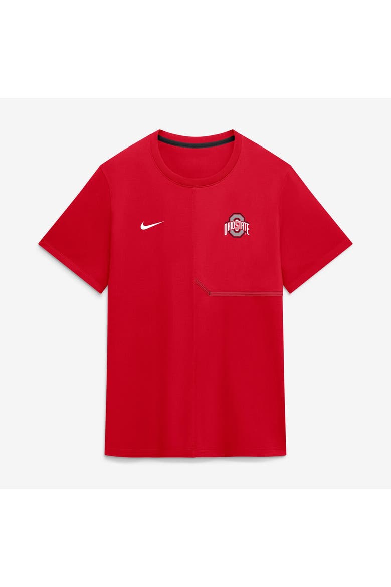 Men's Nike Scarlet Ohio State Buckeyes 2026 Sideline UV Dri-FIT Coaches Shirt, Main, color, Scarlet