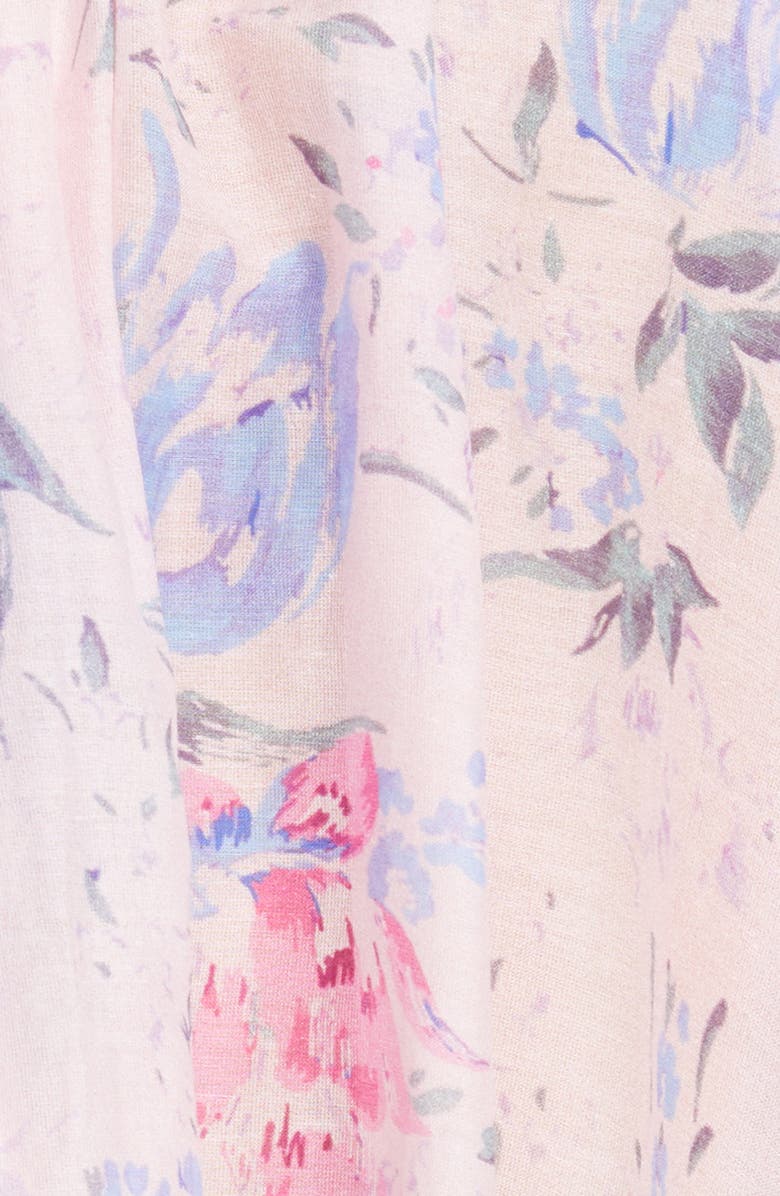 LoveShackFancy Willow Floral Print Tie Neck Top, Alternate, color, 