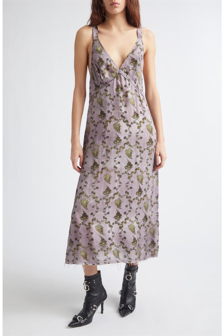 Grunge Floral Slipdress, Alternate, color, PURPLE FLORAL