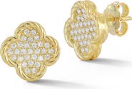 GLAZE JEWELRY Crystal Pavé Clover Stud Earrings
