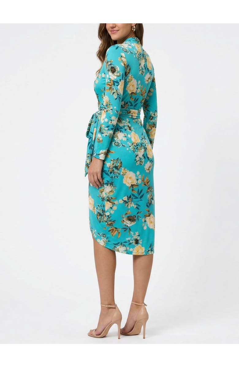 RACHEL Rachel Roy Printed Marlene Wrap Midi Dress, Alternate, color, Green Floral