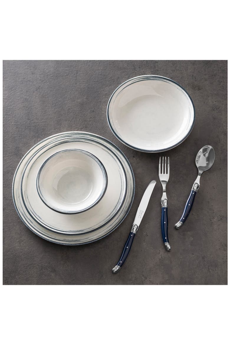Waters Edge 16-Piece Dinnerware Set, Alternate, color, OFF-WHITE AND NAVY