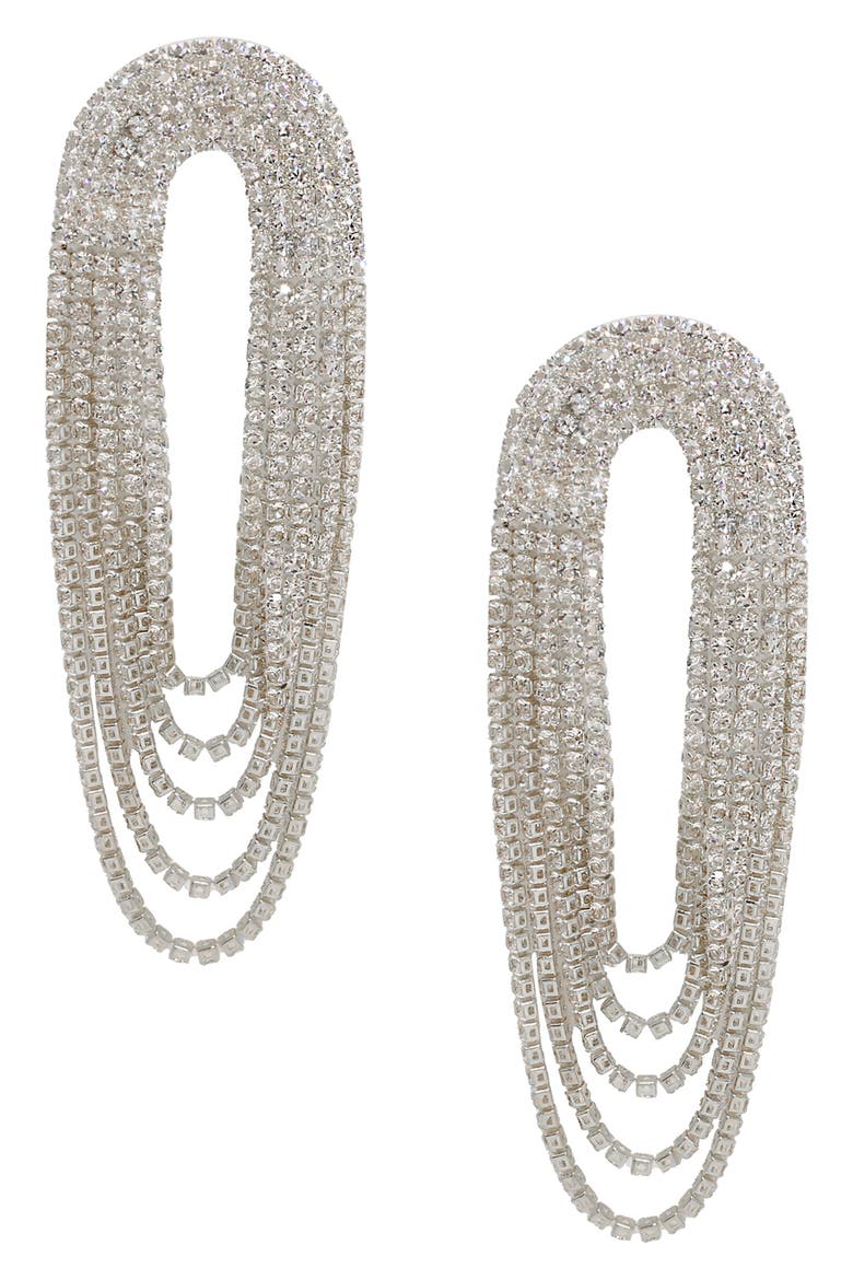 Crystal Chandelier Earrings, Main, color, SILVER
