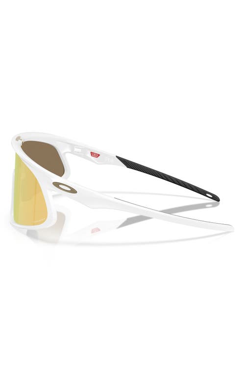 Oakley Rslv 149mm Prizm Polarized Shield Sunglasses In White