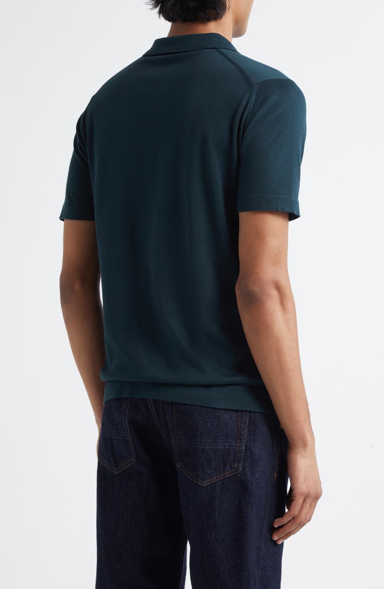 John Smedley Mycroft Cotton Polo Sweater, Alternate, color, Rainforest