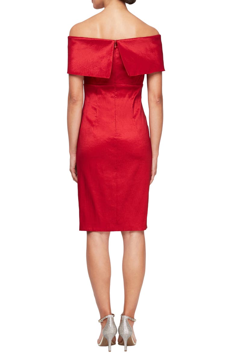 Alex Evenings Off the Shoulder Sheath Dress, Alternate, color, 