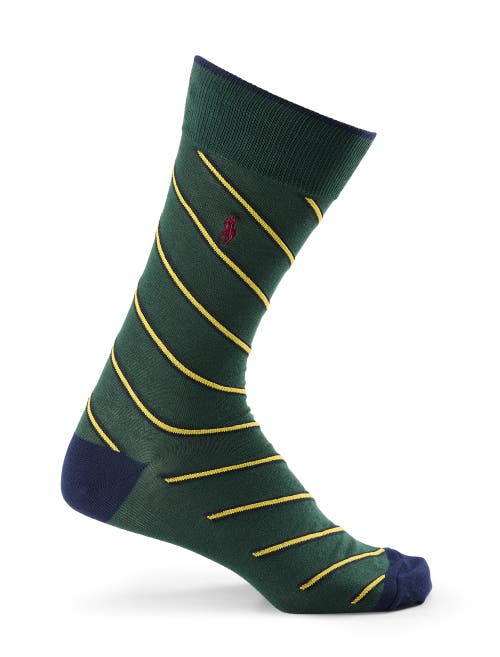 Polo Ralph Lauren Big & Tall Diagonal Stripe 2-pk Crew Socks In Green