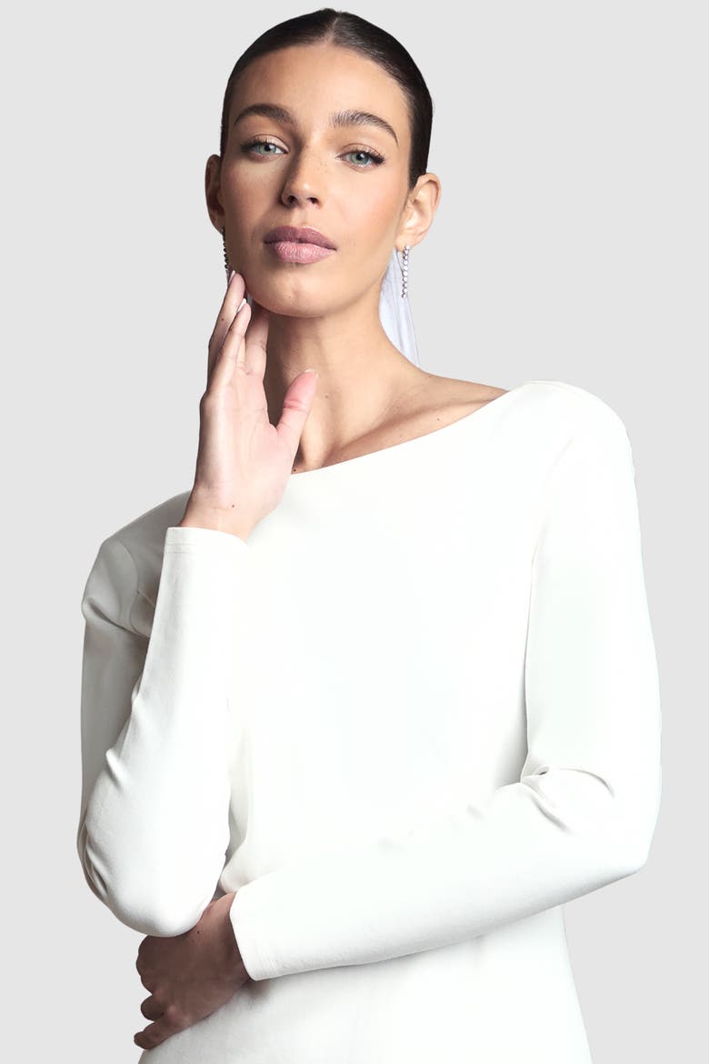 Slash Neck Maxi Dress, Alternate, color, Ivory