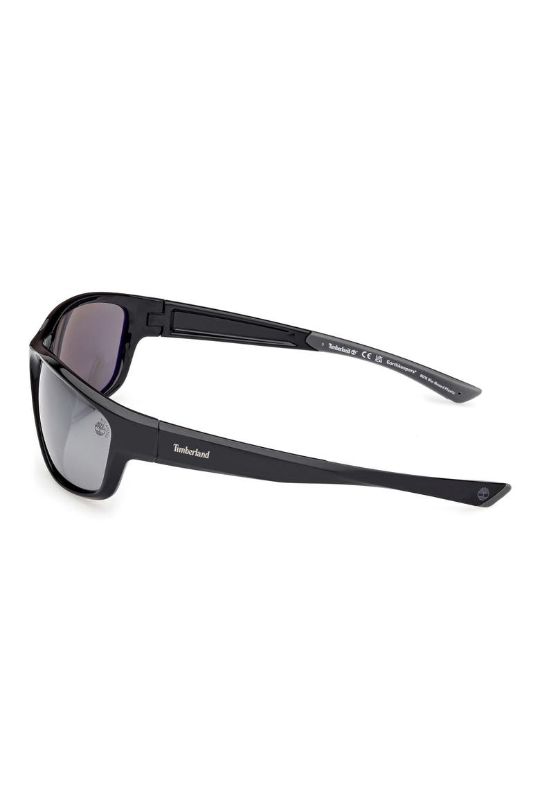 64mm Sunglasses, Alternate, color, SHINY BLACK / SMOKE POLARIZED