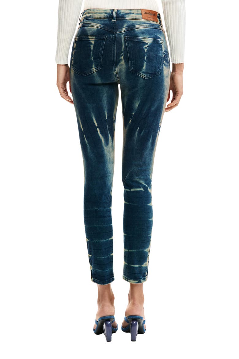 Low Rise Tie-Dye Skinny Jeans, Alternate, color, BLUE