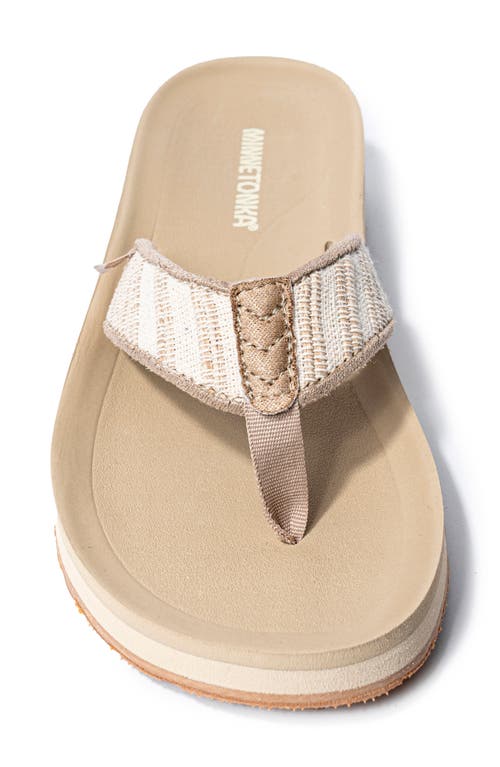 Minnetonka Hedy 2.0 Flip Flop In Taupe Stripe