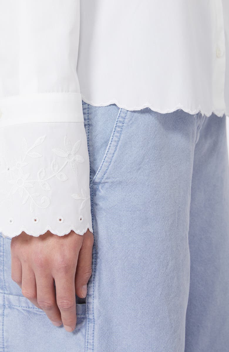 Weekend Max Mara Neutro Eyelet Button-Up Shirt, Alternate, color, Ivory