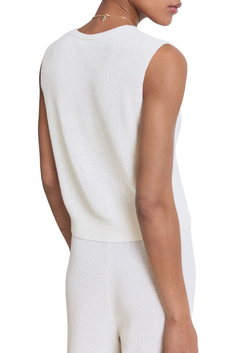 MANGO Open Knit Sweater Vest, Alternate, color, White