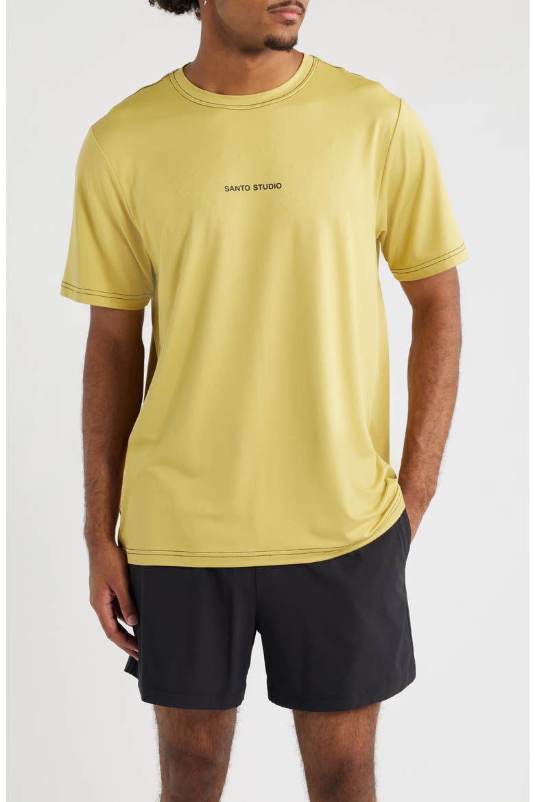 Tempo Wordmark Tech Graphic T-Shirt, Main, color, GOLD