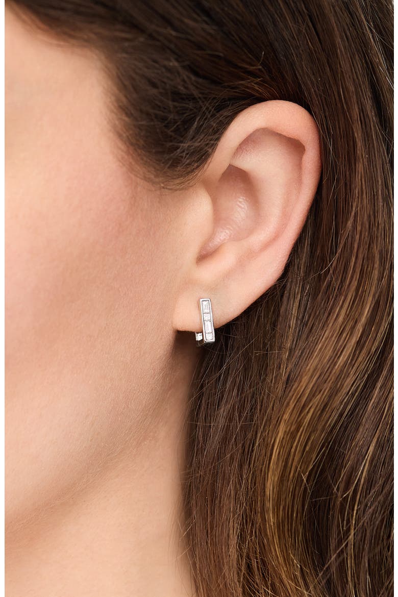 18K Gold Gatsby Diamond Square Hoop Earrings, 11mm, Alternate, color, 18K WHITE GOLD/ DIAMOND