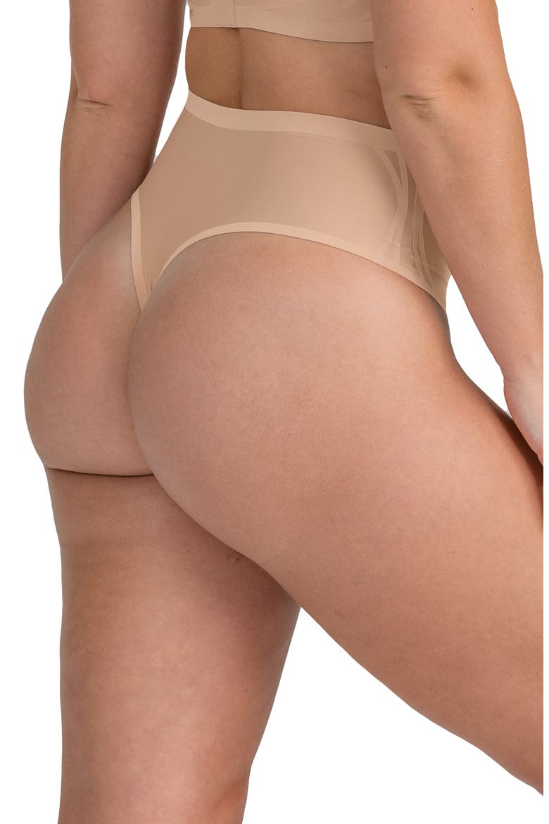 Silhouette Shaping Thong, Alternate, color, SAND