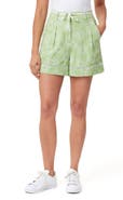 Scotch & Soda Embroidered High Waist Wide Leg Cotton & Linen Shorts