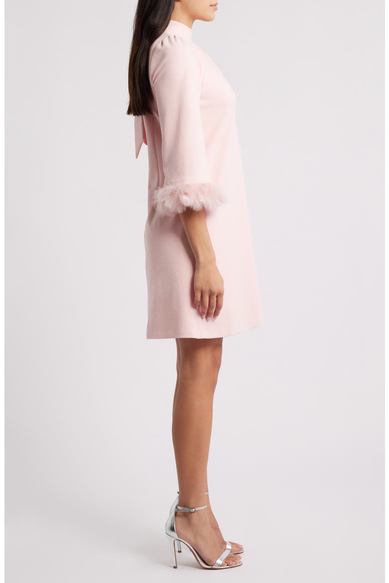 Feather Trim Sheath Dress, Alternate, color, BLOSSOM