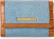 Brahmin Kerra Denim & Croc Embossed Leather Wallet
