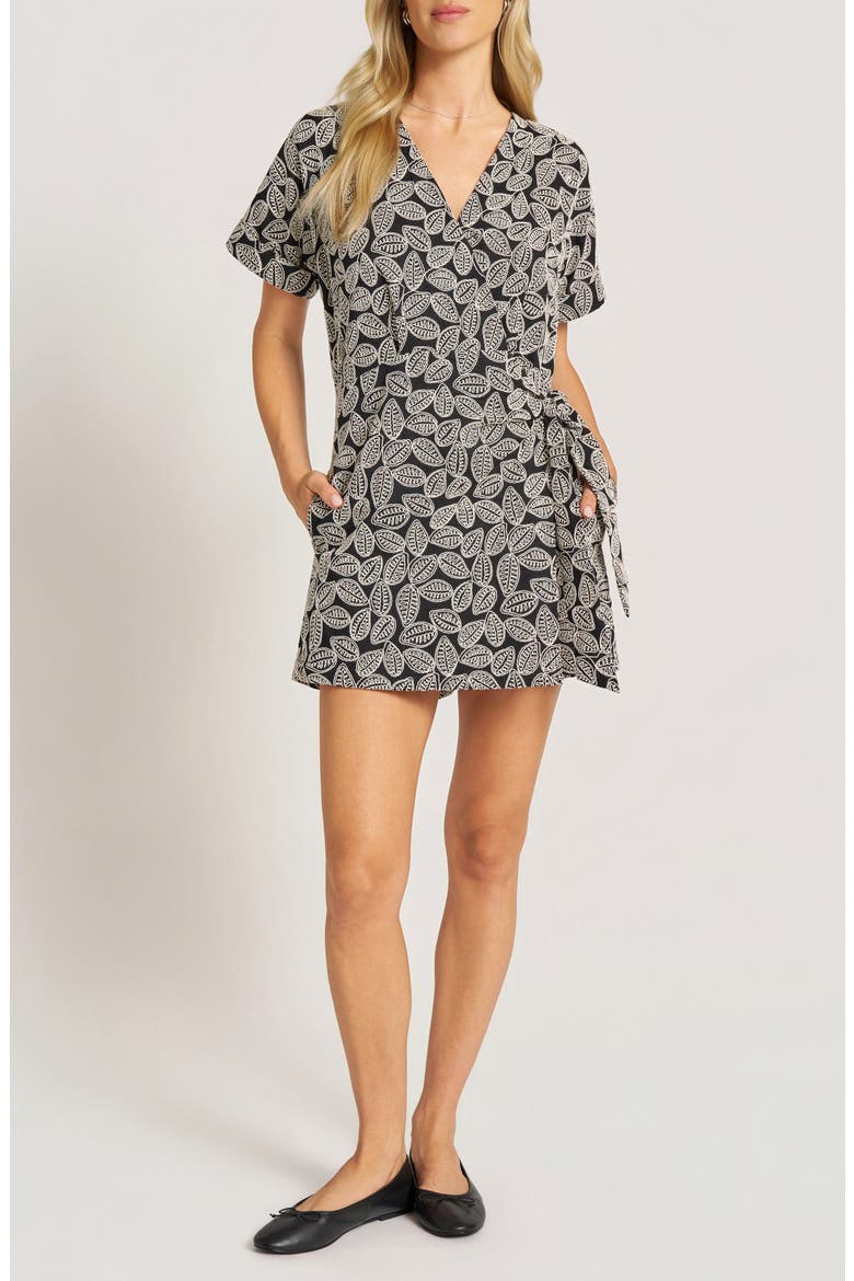 Tessara V-Neck Romper, Main, color, BLACK/NATU