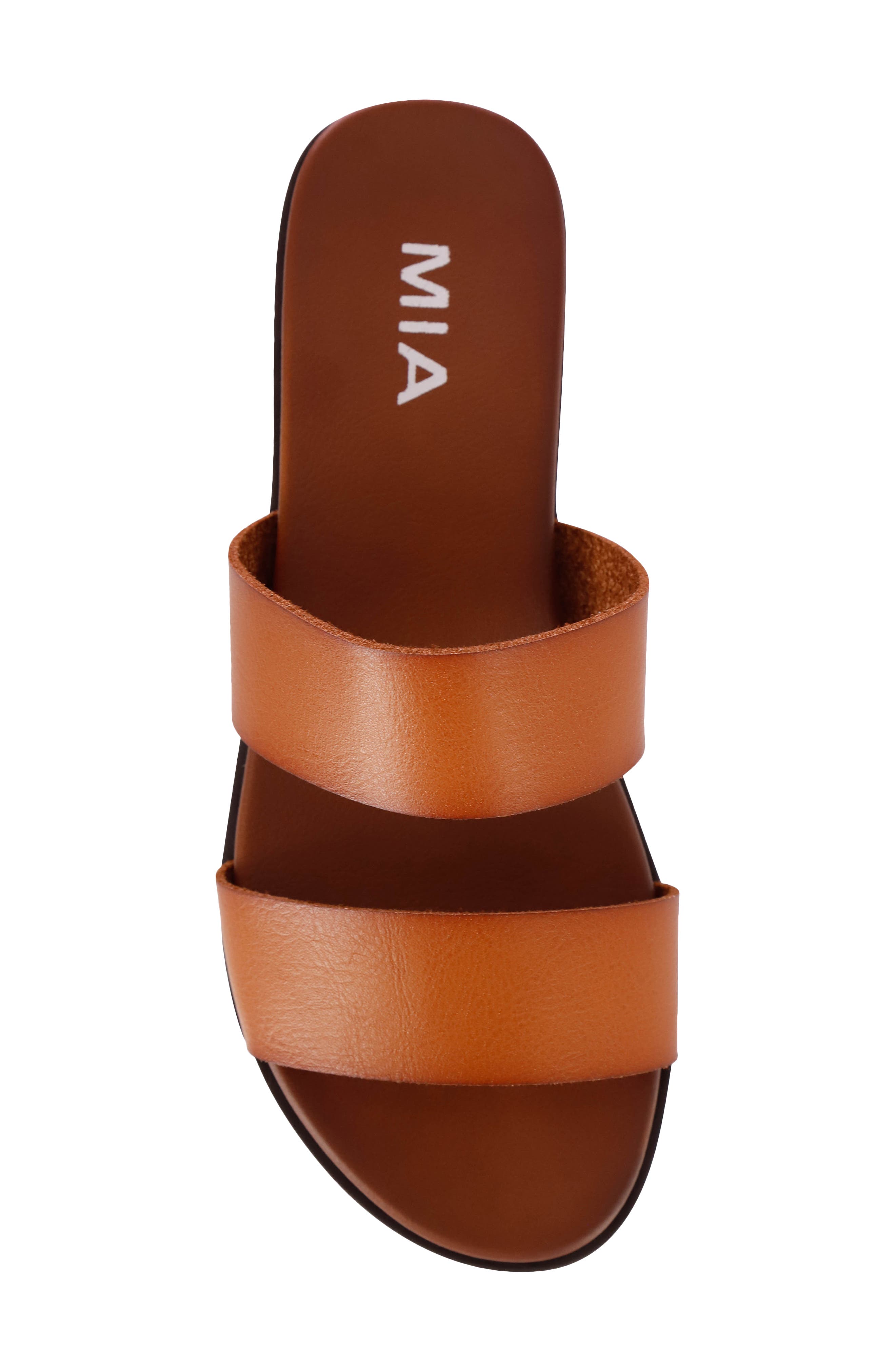 Elori Slide Sandal, Alternate, color, COGNAC