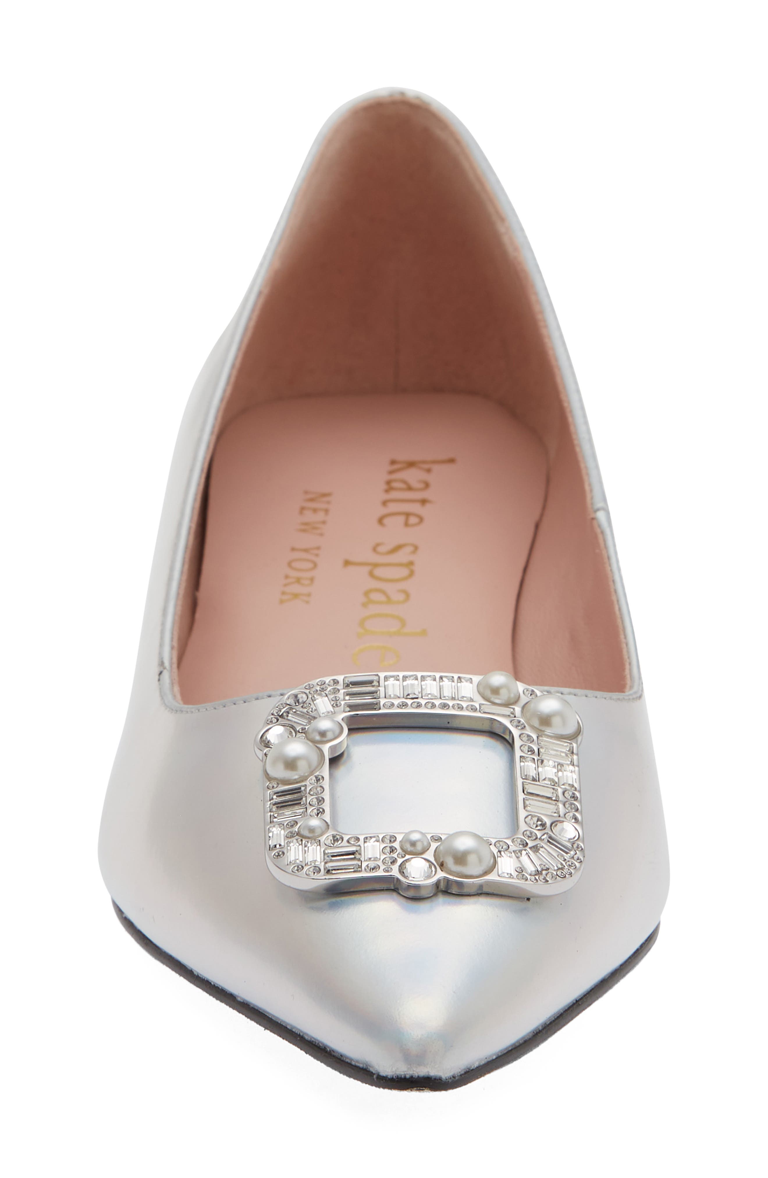 Kate Spade New York buckle up pointed toe pump, Alternate, color, Iridescent