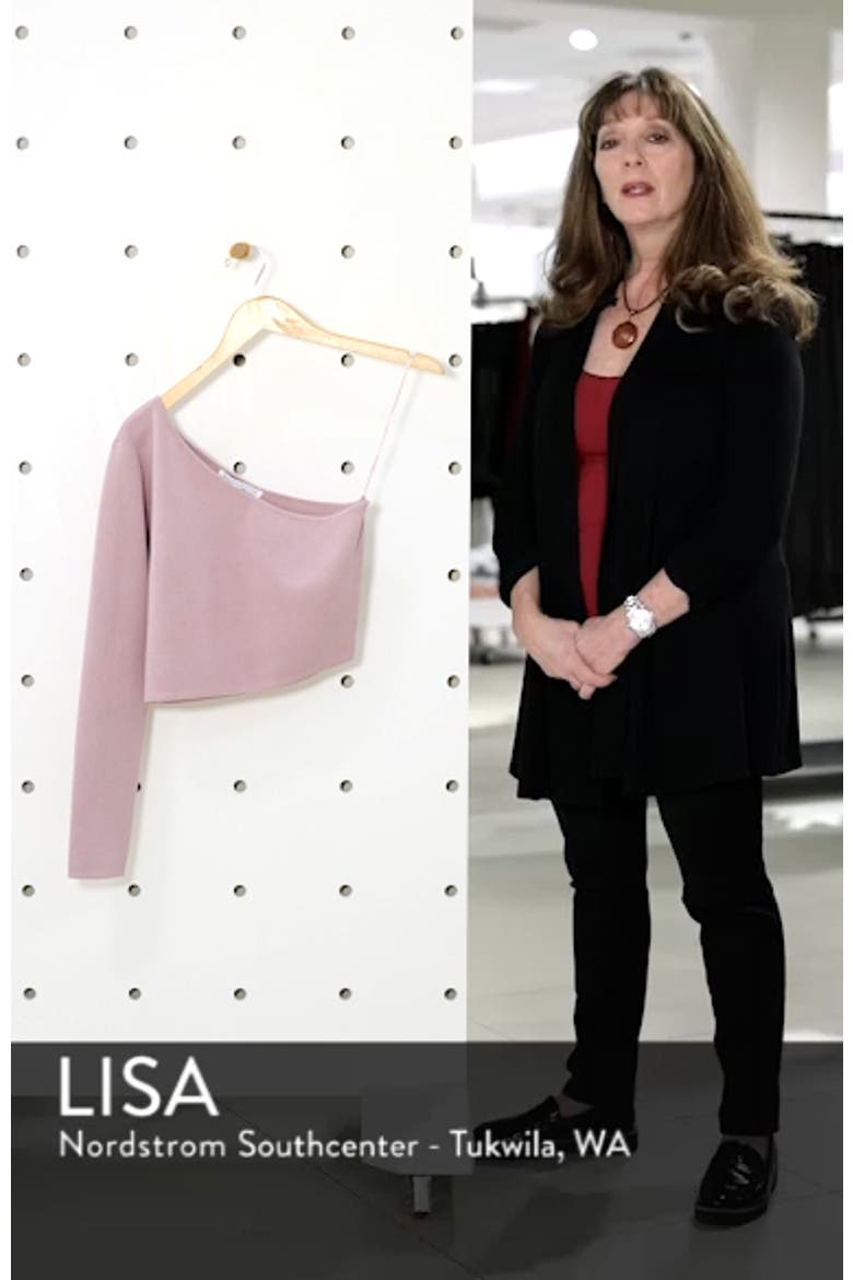 One-Shoulder Knit Crop Top video