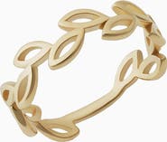 Oradina 14K Gold Leaf Your Mark Ring