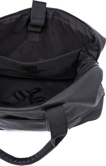 Pebbled Faux Leather Travel Duffle Bag