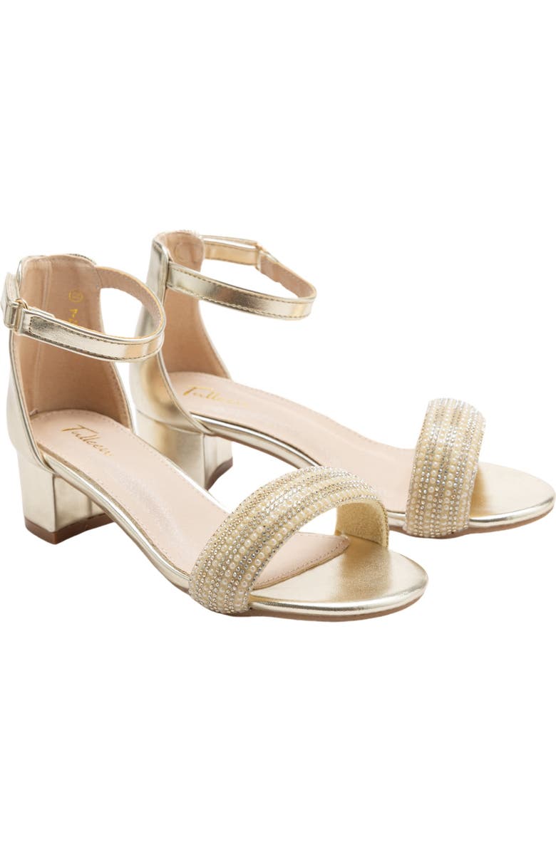 Tulleen Rhinestone Band Block Heels, Main, color, Gold